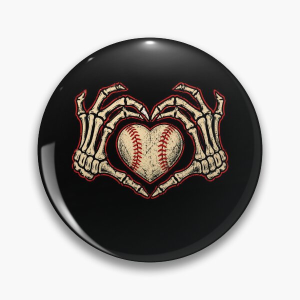 Item preview, Retro Skeleton Hands Heart Baseball designed and sold by Moizento.