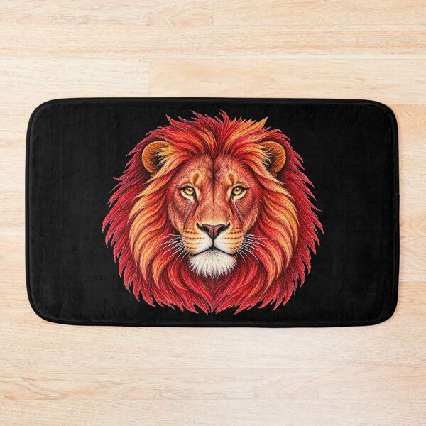Item preview, Red and gold lion – Majestic lion's head designed and sold by JOANNASKAH.