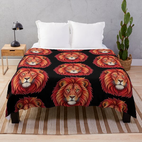 Item preview, Red and gold lion – Majestic lion's head designed and sold by JOANNASKAH.