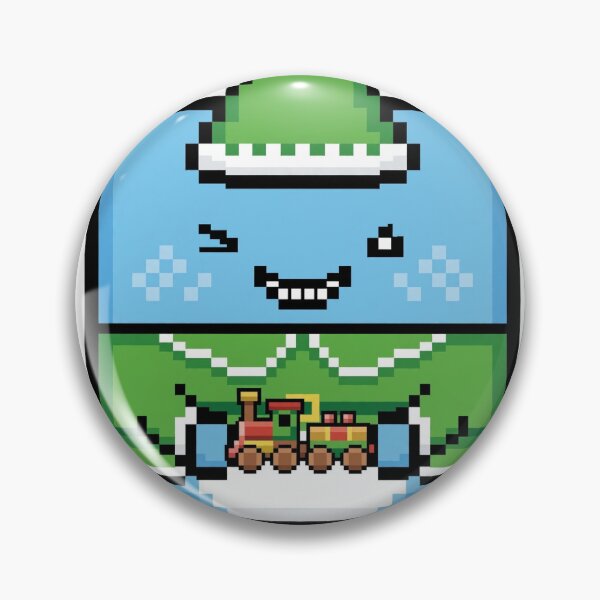 Item preview, Blubo Christmas Elf - Cute Pixel Art Monster Toy Maker with Toy Train designed and sold by BLUBO~.