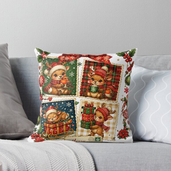 Item preview, Vintage Christmas Reindeer Stamps Cute Retro Holiday designed and sold by Mnyus shop.