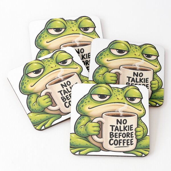 Item preview, Grumpy Frog No Talkie Before Coffee Funny Animal designed and sold by Ramonidaseal.