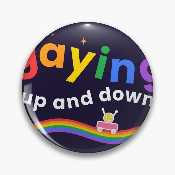 Item preview, Gaying Up and Down — White Text for Dark Colours Funny Rainbow Pride Gay LGBTQ designed and sold by Off Beat Tee Hut.