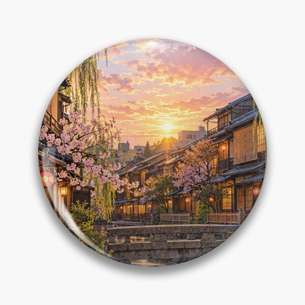 Item preview, Kyoto Gion Shirakawa Cherry Blossom Sunset designed and sold by Alvren.