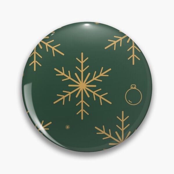 Item preview, Gold Snowflakes and Ornaments on Forest Green designed and sold by PygmyTitan Photo.