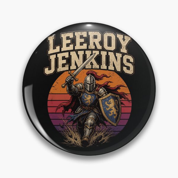 Item preview, Leeroy Jenkins - Retro Knight Charge Gamer Battle Cry designed and sold by Rebel Rewind.