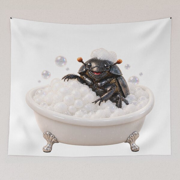 Item preview, Bubbly Dung Beetle Bathtub designed and sold by Sillytoe.