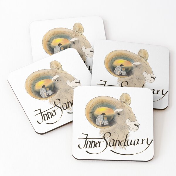 Item preview, Inner Sanctuary - Bighorn Sheep Nature Illustration designed and sold by Carola_Zain_Text_und_Illustration.