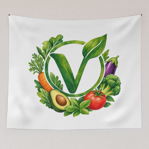Item preview, Watercolor Vegan Leaf Symbol with Vegetables designed and sold by JrNergal.