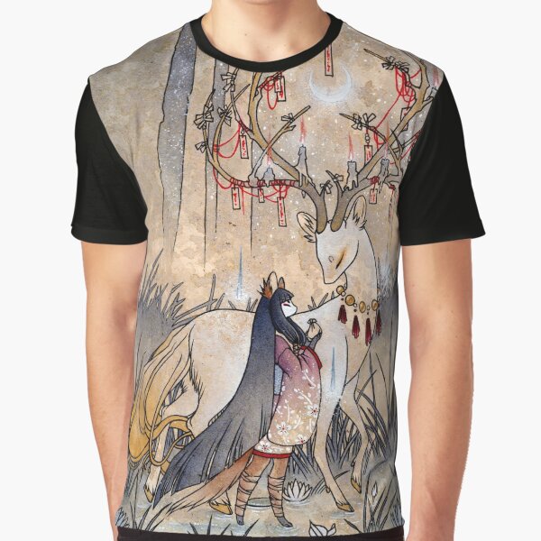 The Wish - TeaKitsune Fox Yokai Graphic T-Shirt