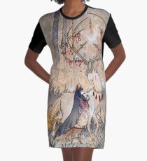 The Wish - Kitsune Fox Deer Yokai Graphic T-Shirt Dress