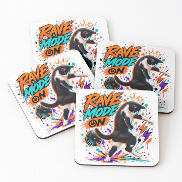 Item preview, Rave Mode ON – Neon Groove Cat designed and sold by DansCreations42.