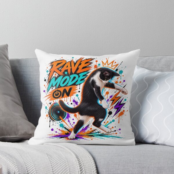 Item preview, Rave Mode ON – Neon Groove Cat designed and sold by DansCreations42.