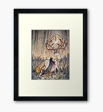 The Wish - Kitsune Fox Deer Yokai Framed Print