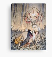 The Wish - Kitsune Fox Deer Yokai Metal Print