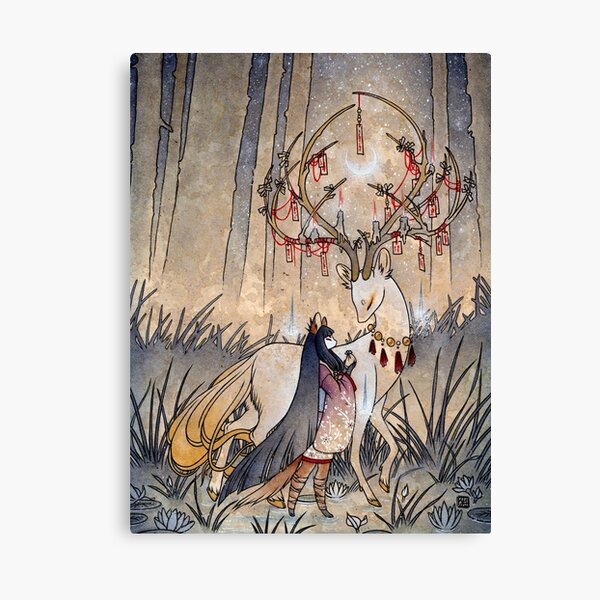 The Wish - TeaKitsune Fox Yokai Canvas Print