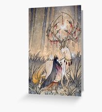 The Wish - Kitsune Fox Deer Yokai Greeting Card