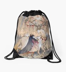 The Wish - Kitsune Fox Deer Yokai Drawstring Bag