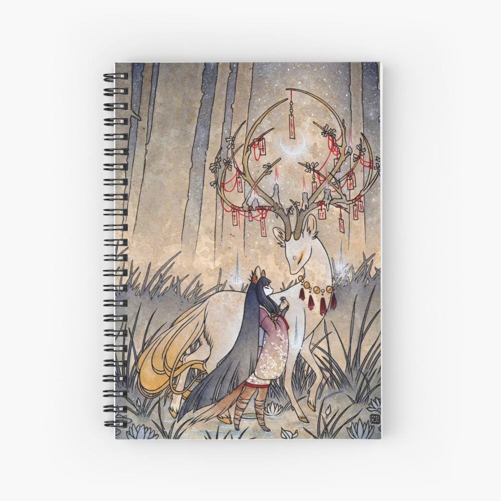The Wish - TeaKitsune Fox Yokai Spiral Notebook