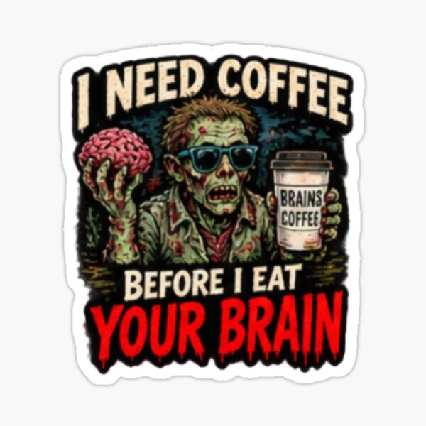 Item preview, Coffee Before Brain designed and sold by FrightDay.