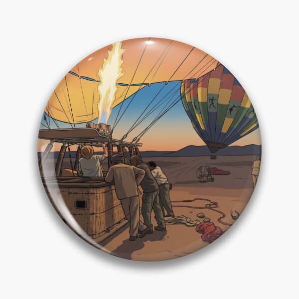 Item preview, Hot Air Balloon Sunrise Sossusvlei Namibia Desert Retro Vintage Travel Poster designed and sold by strandbar.