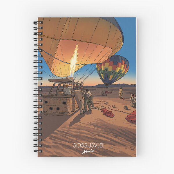 Artikelvorschau, Heißluftballon Sonnenaufgang Sossusvlei Namibia Retro Vintage Travel Poster entworfen und verkauft von strandbar.