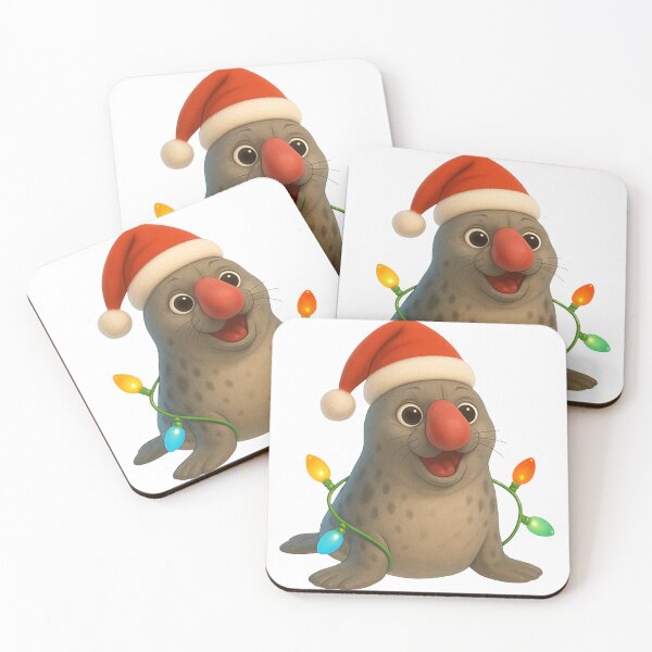 Item preview, Cheerful Hooded Seal Christmas designed and sold by Sillytoe.