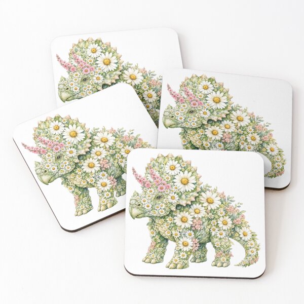 Item preview, Floral Triceratops Dinosaur designed and sold by cbfineart.