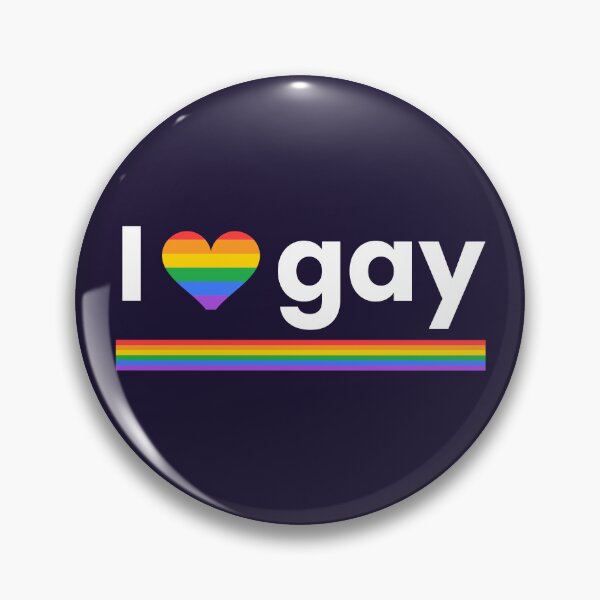 Item preview, I Love Gay — White Text for Dark Colours Rainbow Heart Pride LGBTQ designed and sold by Off Beat Tee Hut.