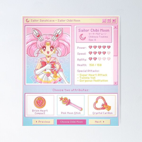 Item preview, Sailor Chibi Moon – Powers | Sweet Pastel Magical Girl Art designed and sold by bella-rosa87.