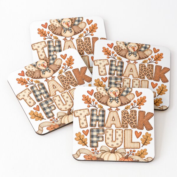 Item preview, Thankful Turkey Leopard Plaid Patchwork Cute Thanksgiving Fall designed and sold by Nordo Studio.