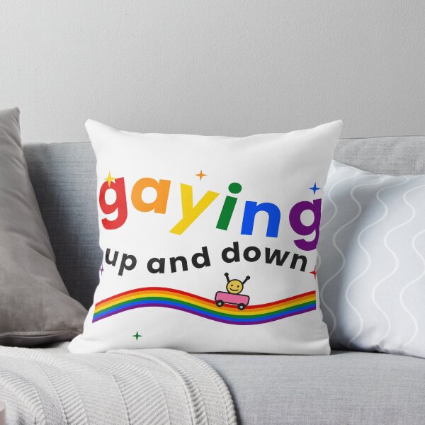 Item preview, Gaying Up and Down — Funny Rainbow Pride Roller Coaster Gay LGBTQ Slogan designed and sold by Off Beat Tee Hut.