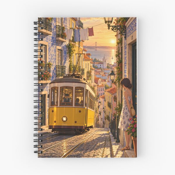 Item preview, Lisbon Yellow Tram on a Sunset Street designed and sold by Alvren.
