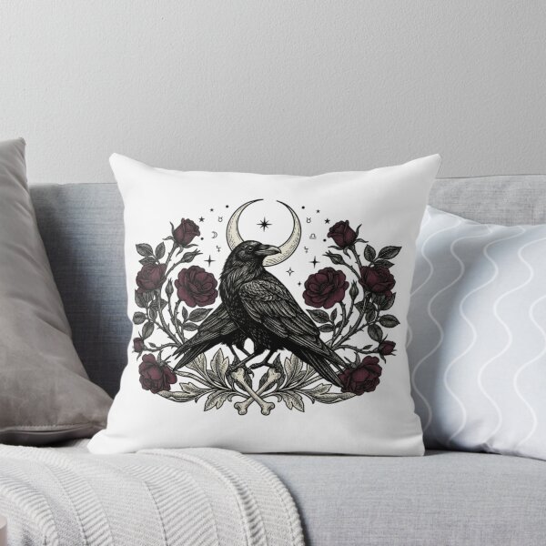 Item preview, Dark Gothic Raven & Burgundy Roses designed and sold by YounexxART.