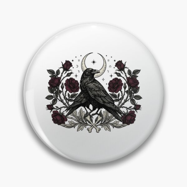 Item preview, Dark Gothic Raven & Burgundy Roses designed and sold by YounexxART.