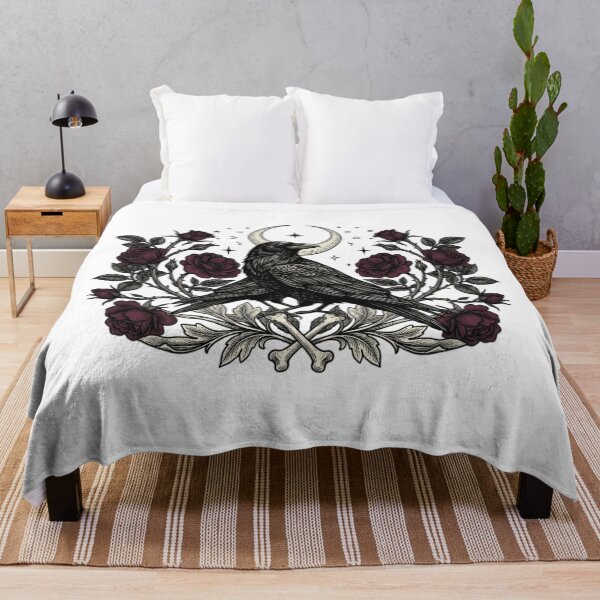 Item preview, Dark Gothic Raven & Burgundy Roses designed and sold by YounexxART.