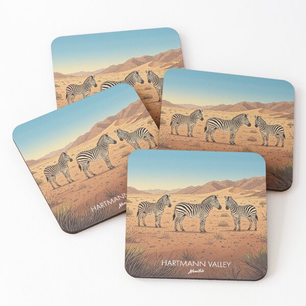 Item preview, Hartmann Mountain Zebras Remote Kaokoveld Namibia Retro Vintage Travel Poster designed and sold by strandbar.