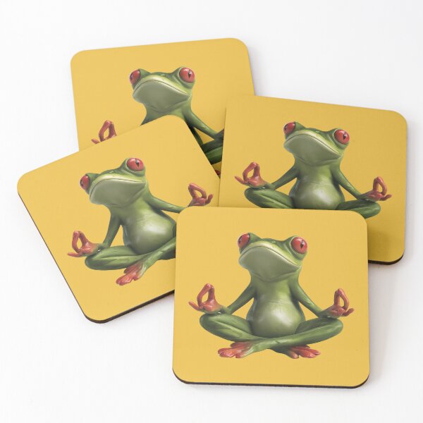 Item preview, Meditating Red Eyed Tree Frog Yoga Lotus Pose Design designed and sold by peterdesigns.