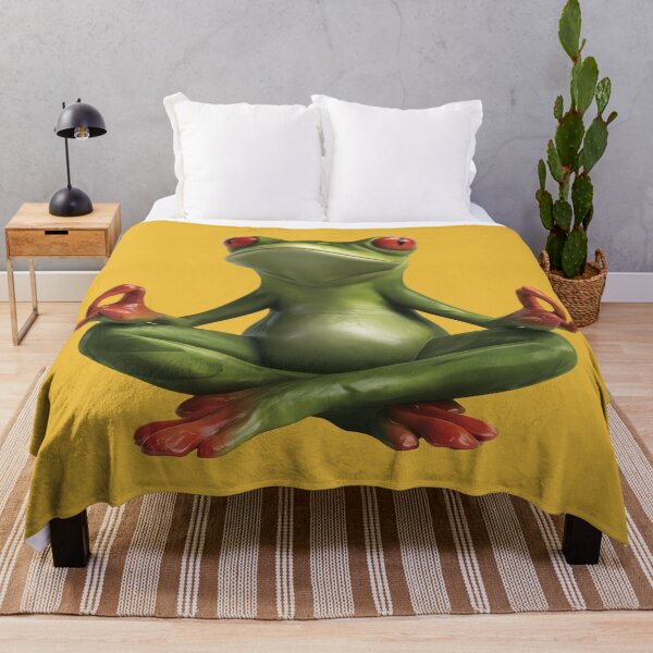 Item preview, Meditating Red Eyed Tree Frog Yoga Lotus Pose Design designed and sold by peterdesigns.