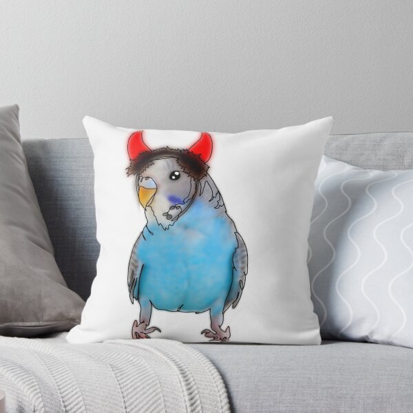 Item preview, Speedie the budgie in devil horn hat- animalzinhats designed and sold by Ashley’sAnimalz.