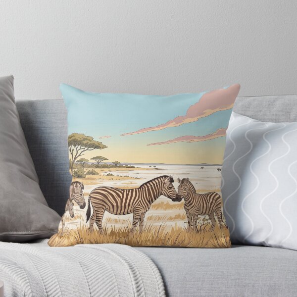 Item preview, Zebras at the Great Salt Pan Etosha National Park Namibia Retro Vintage Travel Poster designed and sold by strandbar.