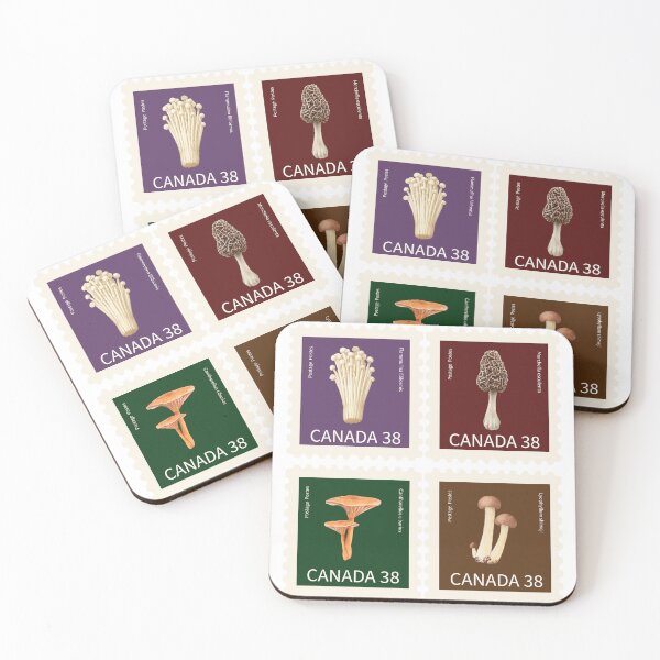 Item preview, Vintage Mushroom Postage Stamps designed and sold by DEverestDesigns.