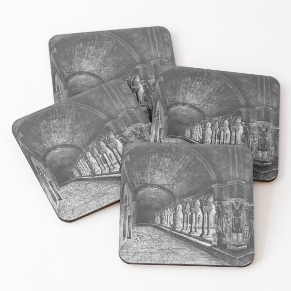 Item preview, 1851 Cloister of the Church of Saint-Trophime located in Arles, France vintage black and white 19th Century photograph by Édouard Baldus designed and sold by Astrid Arkhangelsky.