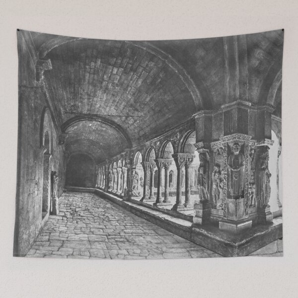 Item preview, 1851 Cloister of the Church of Saint-Trophime located in Arles, France vintage black and white 19th Century photograph by Édouard Baldus designed and sold by Astrid Arkhangelsky.