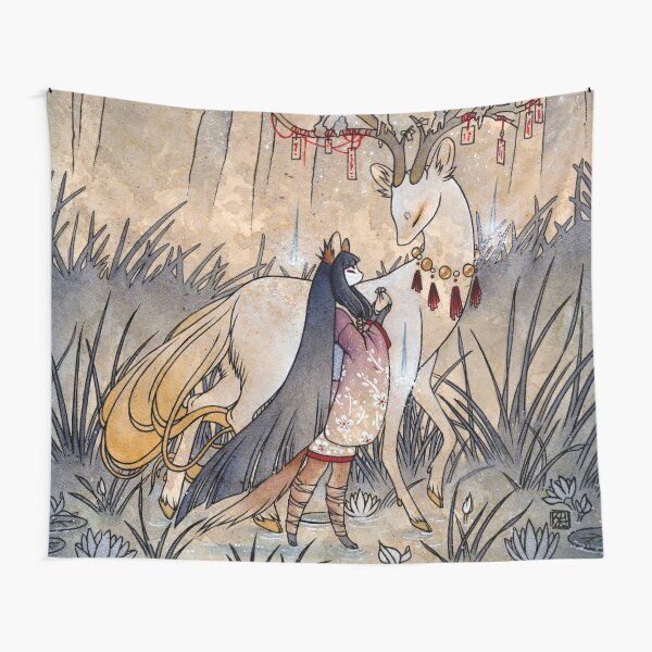 The Wish - TeaKitsune Fox Yokai Tapestry