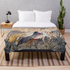 Der Wunsch - Kitsune Fox Deer Yokai Fleecedecke
