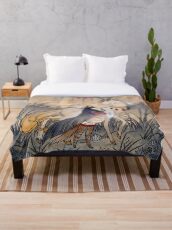 Der Wunsch - Kitsune Fox Deer Yokai Fleecedecke