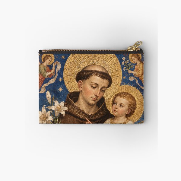 Item preview, Saint Anthony of Padua – Saint Anthony Holding the Child Jesus | Catholic Religious Art designed and sold by Crux Fidelis.