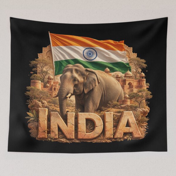 Item preview, India Heritage – Elephant & Mughal Fort designed and sold by FlagX.