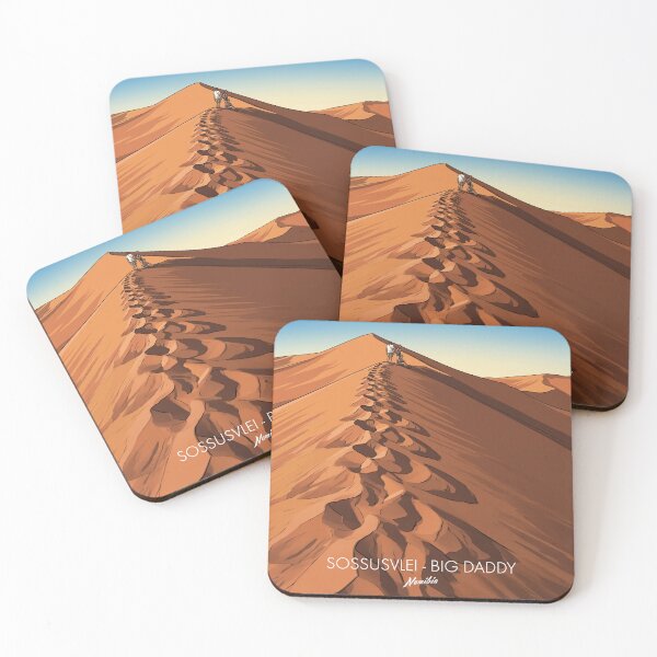 Item preview, Ascent of Big Daddy Giant Dune Sossusvlei Namibia Retro Vintage Travel Poster designed and sold by strandbar.